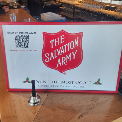 Salvation Army Sign and Silve Bell