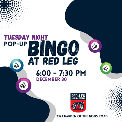 Tuesday Pop-Up BINGO event for December 30, 2025