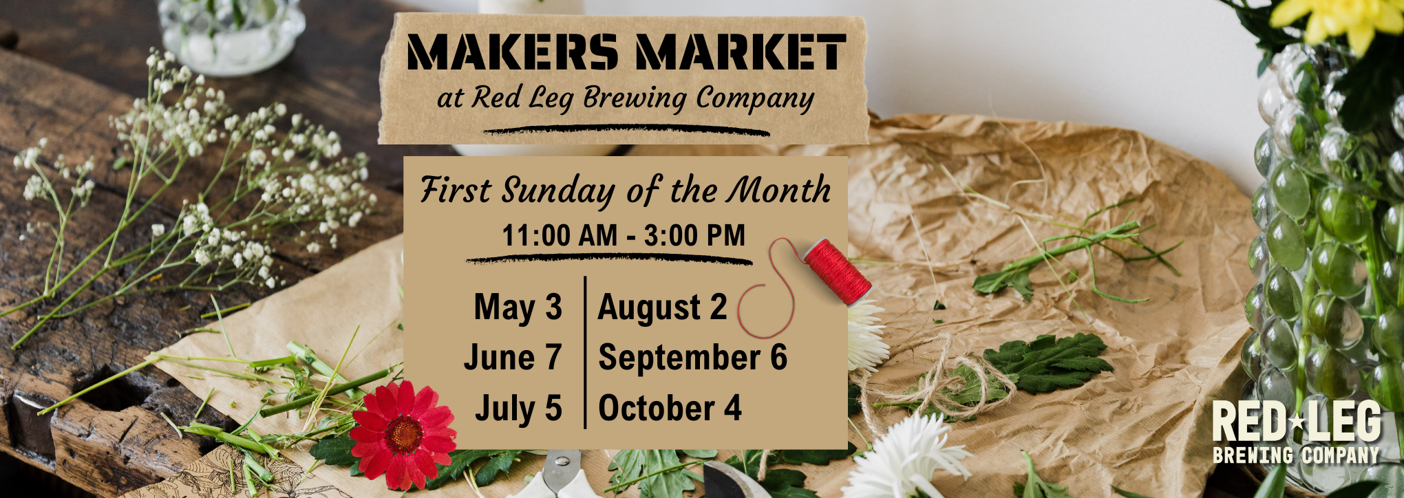 2026 Season dates for Red Leg Makers Market